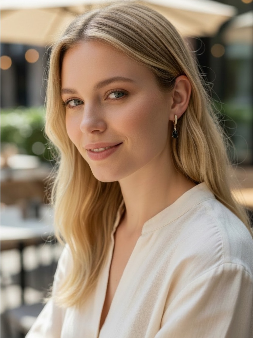 💎 GOLD HUGGIE EARRINGS with Pave CZs Drop Earrings with Dark Grey Teardrop Stone